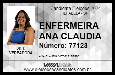 Candidato ENFERMEIRA ANA CLAUDIA 2024 - ILHABELA - Eleições