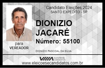 Candidato DIONIZIO JACARÉ 2024 - SANTO EXPEDITO - Eleições