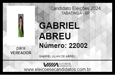 Candidato GABRIEL ABREU 2024 - TABATINGA - Eleições