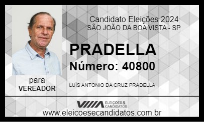 Candidato PRADELLA 2024 - SÃO JOÃO DA BOA VISTA - Eleições