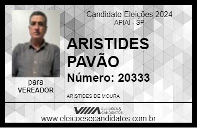 Candidato PAVÃO DE ARAÇAÍBA 2024 - APIAÍ - Eleições