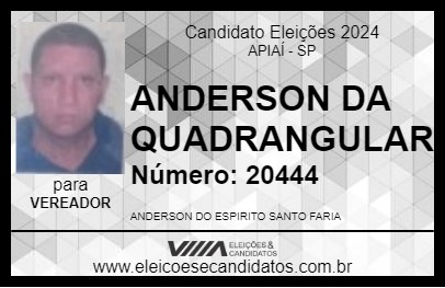 Candidato ANDERSON PIPO 2024 - APIAÍ - Eleições