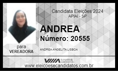 Candidato ANDREA LISBOA 2024 - APIAÍ - Eleições