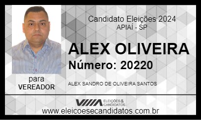 Candidato ALEX OLIVEIRA 2024 - APIAÍ - Eleições