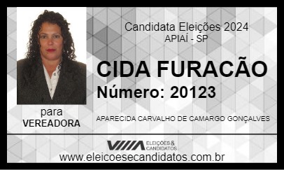 Candidato CIDA FURACÃO 2024 - APIAÍ - Eleições