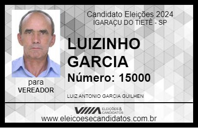 Candidato LUIZINHO GARCIA 2024 - IGARAÇU DO TIETÊ - Eleições