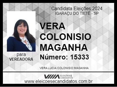 Candidato VERA COLONISIO MAGANHA 2024 - IGARAÇU DO TIETÊ - Eleições