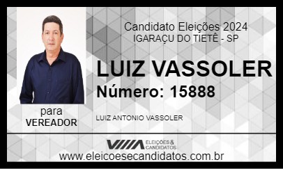 Candidato LUIZ VASSOLER 2024 - IGARAÇU DO TIETÊ - Eleições