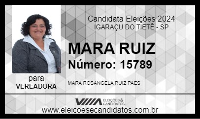 Candidato MARA RUIZ 2024 - IGARAÇU DO TIETÊ - Eleições