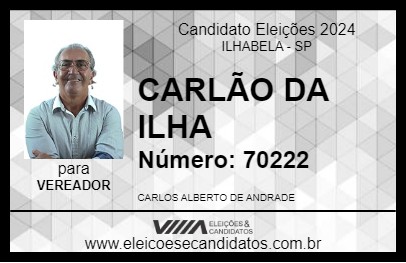 Candidato CARLÃO DA ILHA 2024 - ILHABELA - Eleições