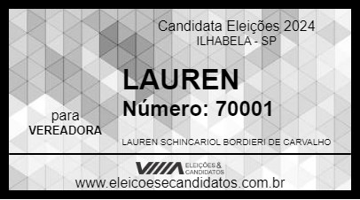 Candidato LAUREN 2024 - ILHABELA - Eleições