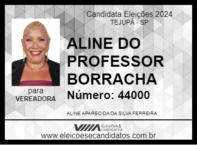 Candidato ALINE DO PROFESSOR BORRACHA 2024 - TEJUPÁ - Eleições