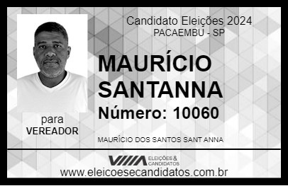 Candidato MAURÍCIO SANTANNA 2024 - PACAEMBU - Eleições