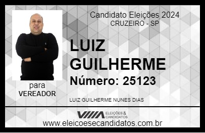 Candidato LUIZ GUILHERME 2024 - CRUZEIRO - Eleições