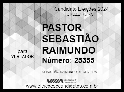 Candidato PASTOR SEBASTIÃO RAIMUNDO 2024 - CRUZEIRO - Eleições