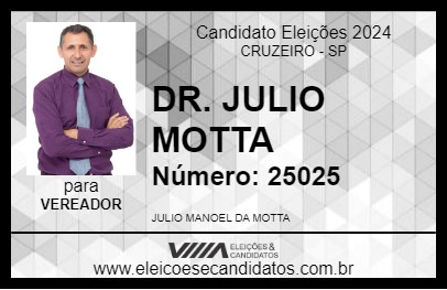 Candidato PASTOR JÚLIO MOTTA 2024 - CRUZEIRO - Eleições