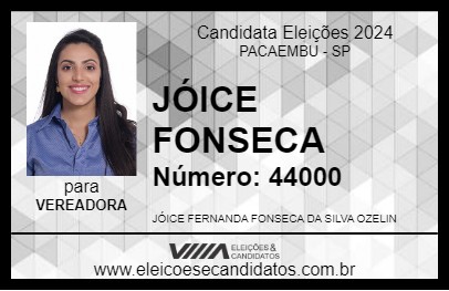 Candidato JÓICE FONSECA 2024 - PACAEMBU - Eleições