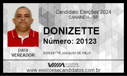 Candidato DONIZETTE 2024 - CANANÉIA - Eleições