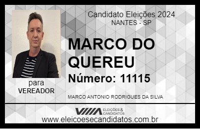 Candidato MARCO DO QUEREU 2024 - NANTES - Eleições