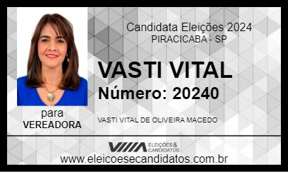 Candidato VASTI VITAL 2024 - PIRACICABA - Eleições