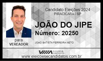 Candidato JOÃO DO JIPE 2024 - PIRACICABA - Eleições