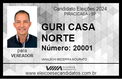 Candidato GURI CASA NORTE 2024 - PIRACICABA - Eleições