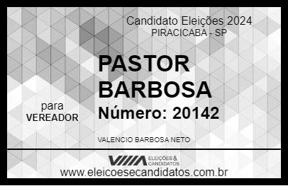 Candidato PASTOR BARBOSA 2024 - PIRACICABA - Eleições