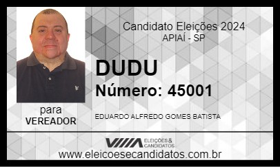 Candidato DUDU 2024 - APIAÍ - Eleições