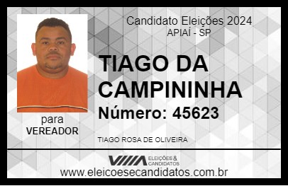 Candidato TIAGO ROSA 2024 - APIAÍ - Eleições