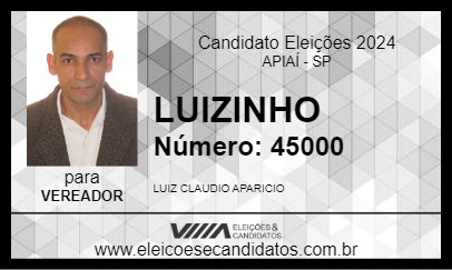 Candidato LUIZINHO 2024 - APIAÍ - Eleições