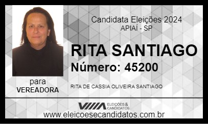 Candidato RITA SANTIAGO 2024 - APIAÍ - Eleições