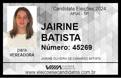 Candidato JAIRINE BATISTA 2024 - APIAÍ - Eleições