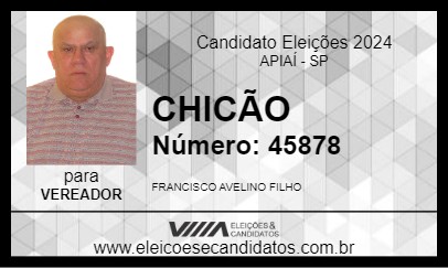 Candidato CHICÃO 2024 - APIAÍ - Eleições