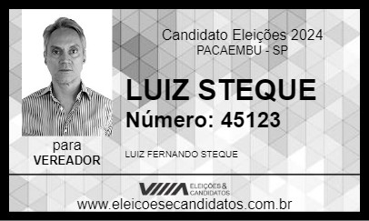 Candidato LUIZ STEQUE 2024 - PACAEMBU - Eleições