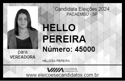 Candidato HELLO PEREIRA 2024 - PACAEMBU - Eleições