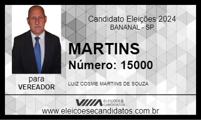 Candidato MARTINS 2024 - BANANAL - Eleições