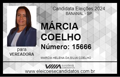 Candidato MÁRCIA COELHO 2024 - BANANAL - Eleições