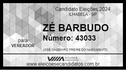 Candidato ZÉ BARBUDO 2024 - ILHABELA - Eleições