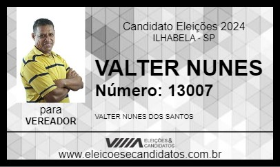 Candidato VALTER NUNES 2024 - ILHABELA - Eleições