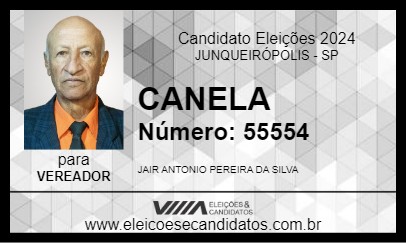 Candidato CANELA 2024 - JUNQUEIRÓPOLIS - Eleições