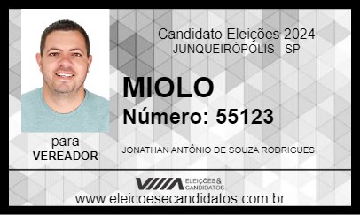 Candidato MIOLO 2024 - JUNQUEIRÓPOLIS - Eleições