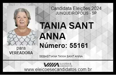 Candidato TANIA SANT ANNA 2024 - JUNQUEIRÓPOLIS - Eleições