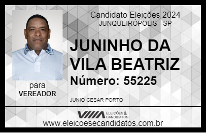 Candidato JUNINHO DA VILA BEATRIZ 2024 - JUNQUEIRÓPOLIS - Eleições