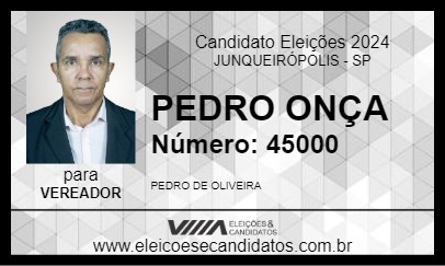 Candidato PEDRO ONÇA 2024 - JUNQUEIRÓPOLIS - Eleições