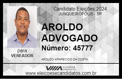 Candidato AROLDO ADVOGADO 2024 - JUNQUEIRÓPOLIS - Eleições