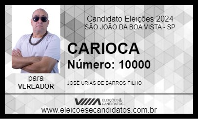 Candidato CARIOCA 2024 - SÃO JOÃO DA BOA VISTA - Eleições