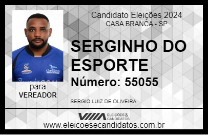 Candidato SERGINHO DO ESPORTE 2024 - CASA BRANCA - Eleições