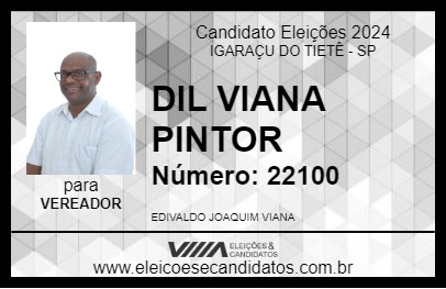 Candidato DIL VIANA PINTOR 2024 - IGARAÇU DO TIETÊ - Eleições