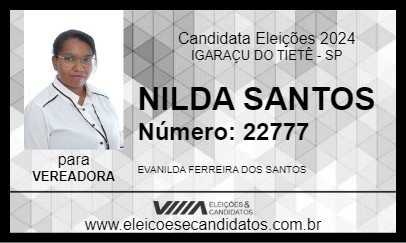 Candidato NILDA SANTOS 2024 - IGARAÇU DO TIETÊ - Eleições