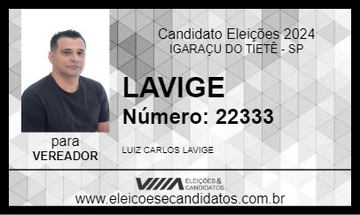 Candidato LAVIGE 2024 - IGARAÇU DO TIETÊ - Eleições